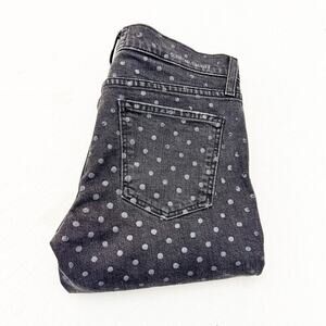 Current Elliott The Stiletto Black Polka Revival Skinny Denim Jeans Size 27